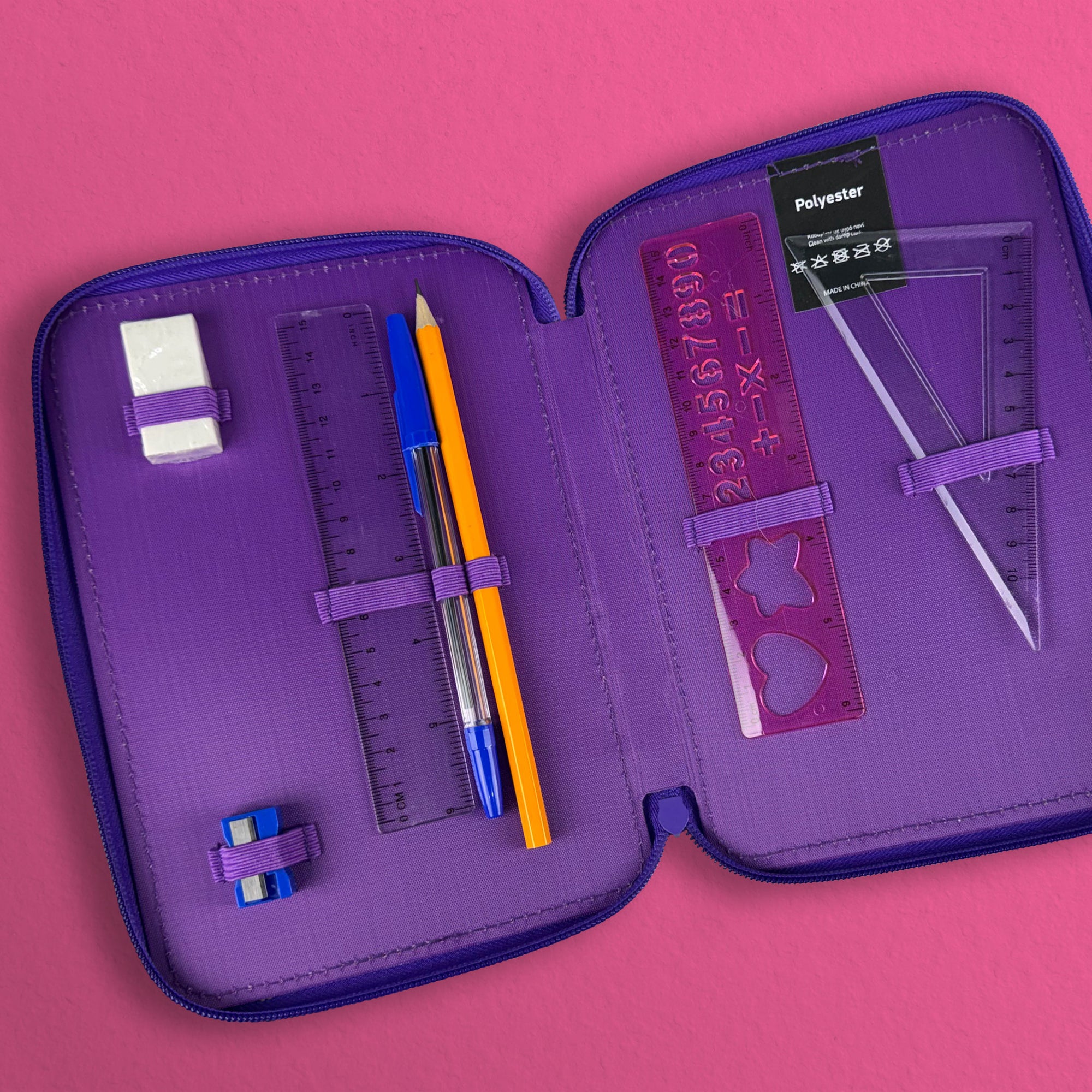 Multi Compartment Pencil Case | Pink Camo